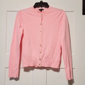 J Crew Women’s Cotton Cardigan Sweater Sz S Pink Spring Feminine Preppy Classic